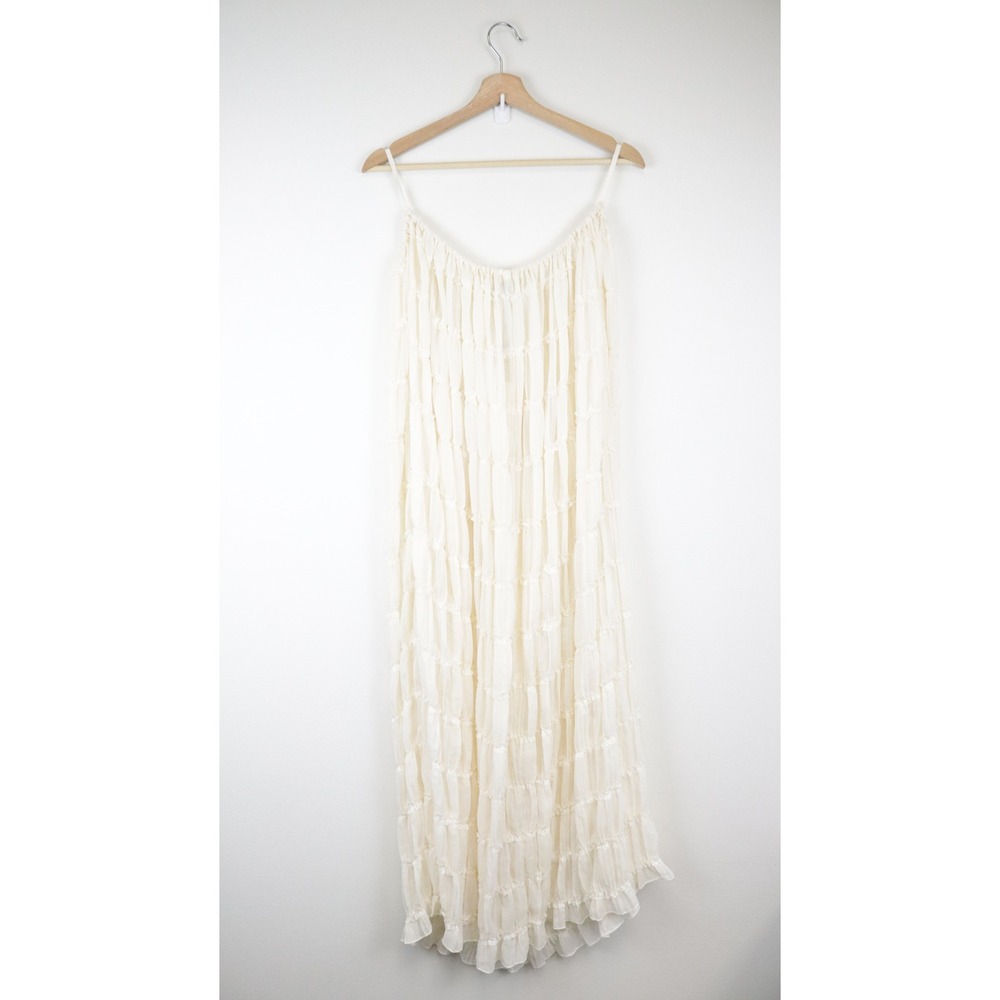 NWT Arcina Ori Juliette Skirt Cream Medium Maxi Tiered - Picture 3 of 10